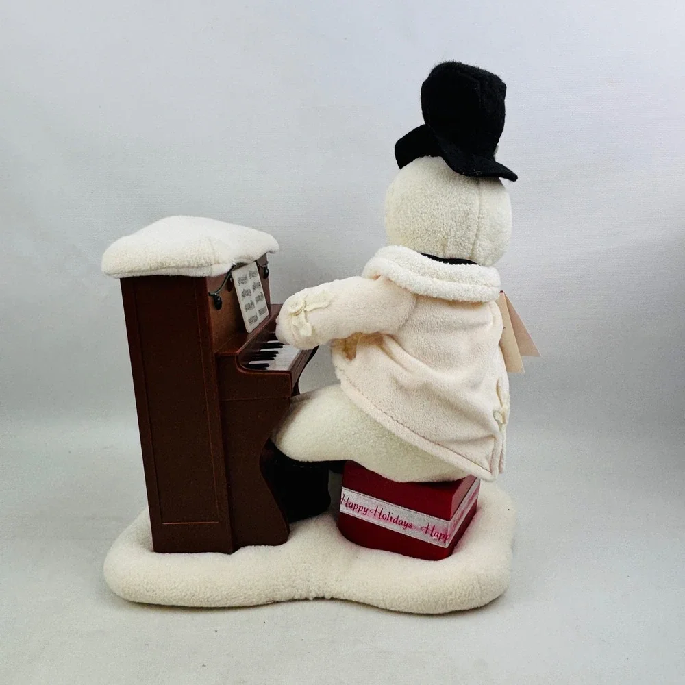 Hallmark Piano Snowman Musical Animated Christmas Decor 2005 Lights Music Tested